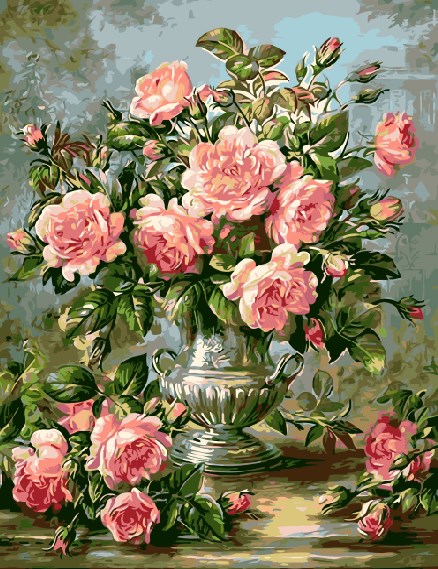 Картина по номерам Античная ваза с розами