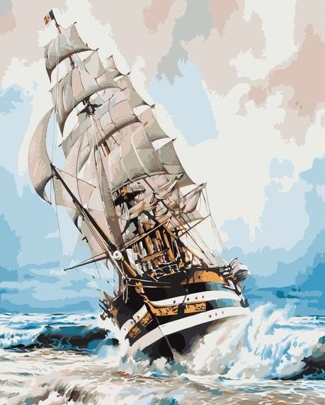 Картина по номерам Корабль на волнах