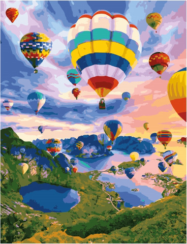 Картина по номерам Полеты на воздушных шарах 