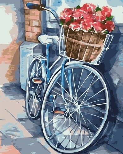 Картина по номерам Велосипед с цветами