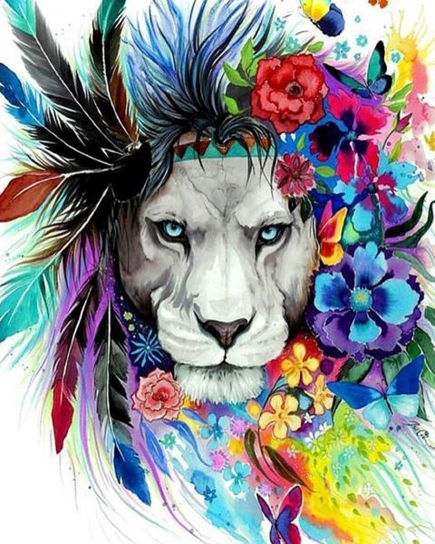 Алмазная мозаика Яркий лев