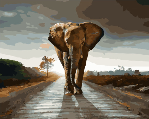 Картина по номерам Мощь слона