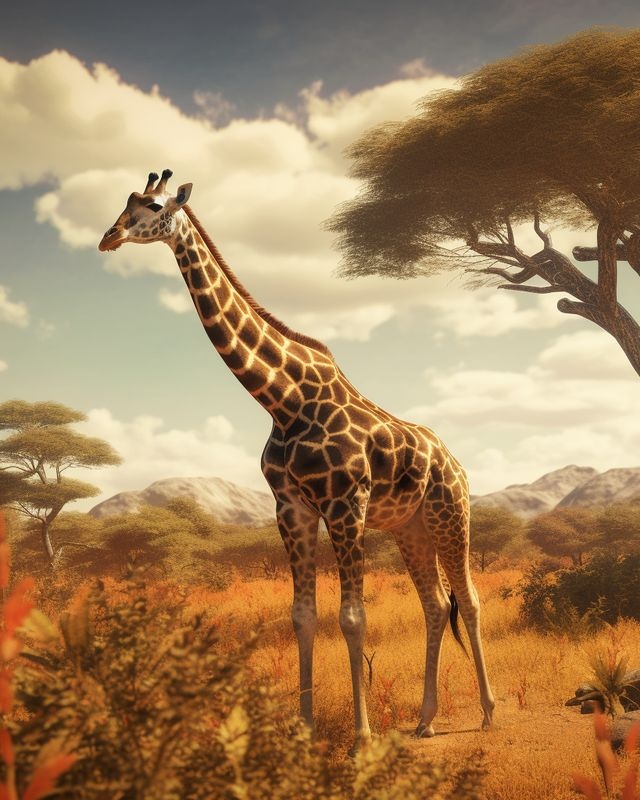 Картина по номерам " Жираф в Африке" 