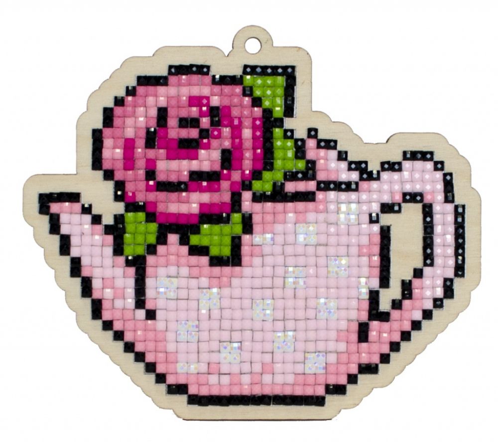 Подвеска Чайник с розой